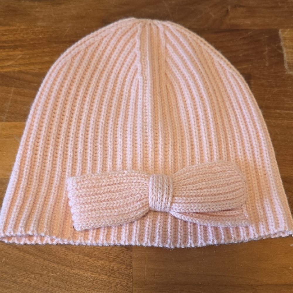 Kate Spade Light Pink Knit Bow Hat